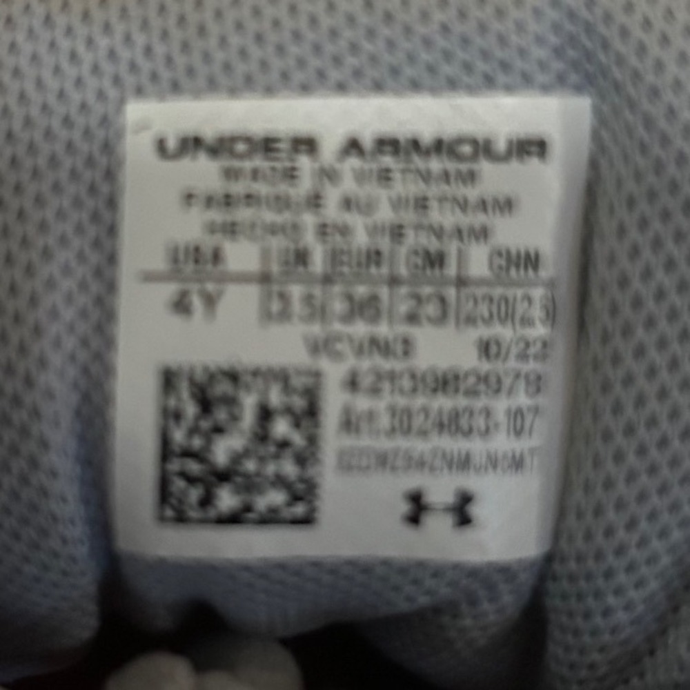 Under Armour Assert 9 Kids Running Shoes Grey Orange 3024833-107 Size 4Y - Picture 4 of 7